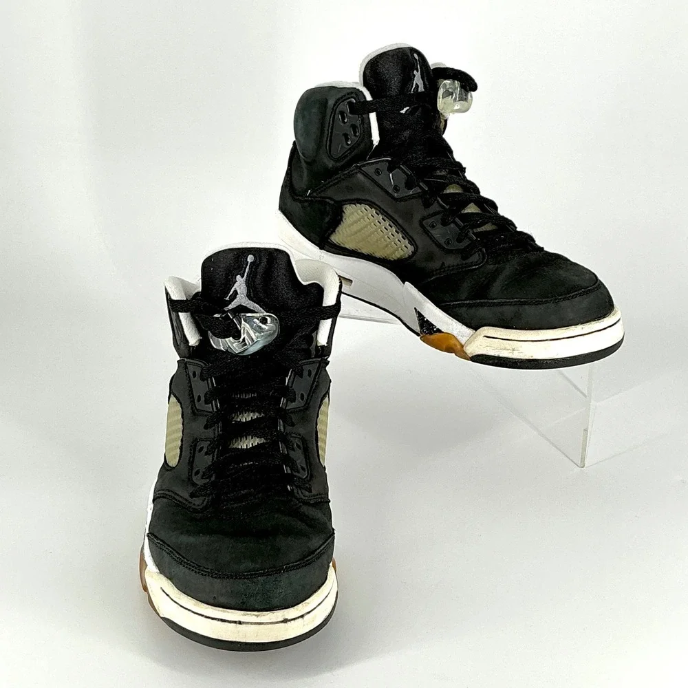 Nike Air Jordan 5 V Mens Size 11.5 Retro Oreo Moonlight Black White Lace Locks